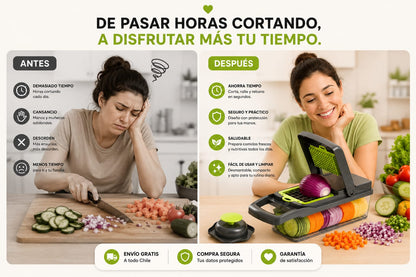 Picador Multifuncional 12 en 1 - Corta, Ralla y Rebana en segundos 🥗