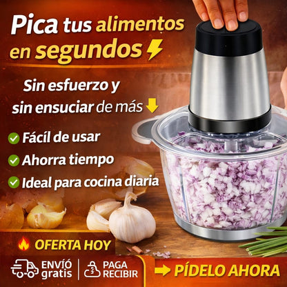 “Cocina en segundos: Picadora Eléctrica 2 Velocidades que lo hace todo por ti ⚡🥗”