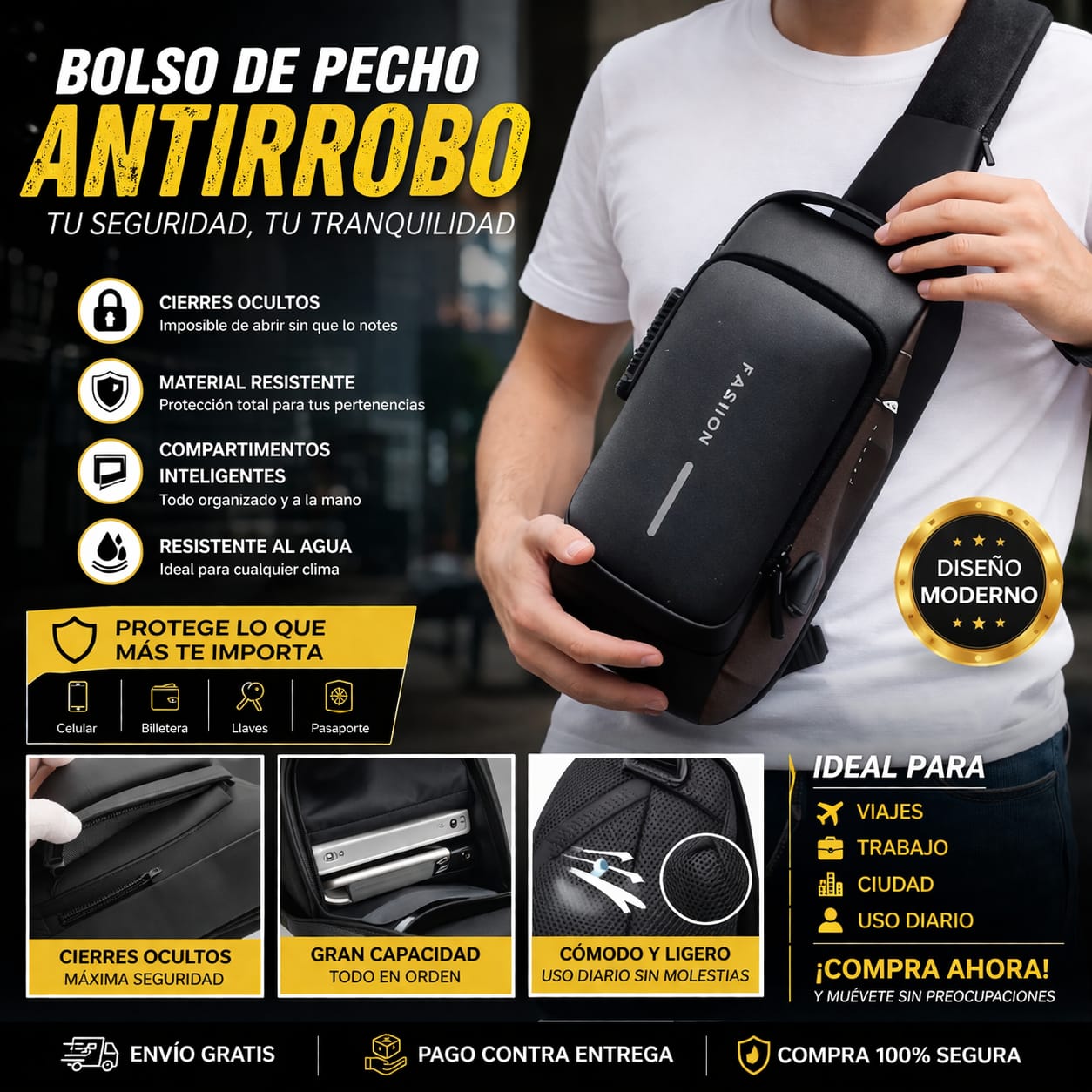 🔥🔥OFERTA LIMITADA   👉BOLSO ANTIRROBO: La protección que Necesitas con Estilo✨