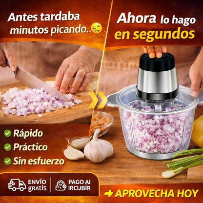 “Cocina en segundos: Picadora Eléctrica 2 Velocidades que lo hace todo por ti ⚡🥗”